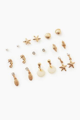 9 Pack Stud And Hoop Earrings