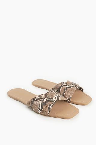 Snake Skin Cross-over Sandal