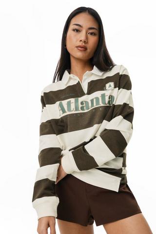 Oversized Stripe Sweat Top