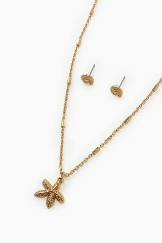 Starfish Earrings And Necklace Set