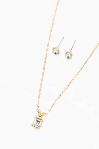 Stud Earrings And Necklace Set