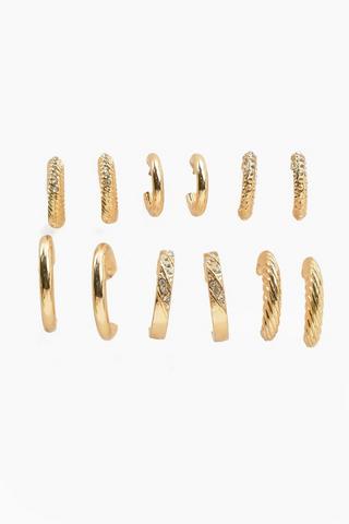 6 Pack Hoop Earrings