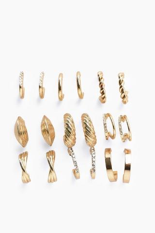 9 Pack Hoop Earrings