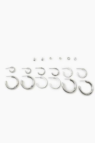 9 Pack Stud And Hoops Earrings