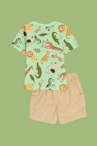 Dino T-Shirt And Cargo Shorts Set