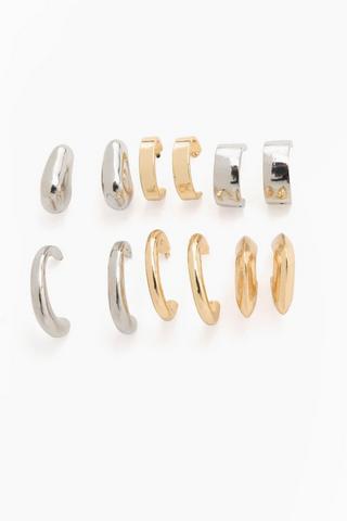 6 Pack Hoop Earrings