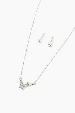 Butterfly Necklace And Earrings Set