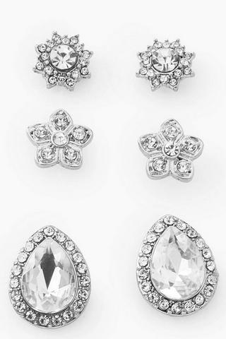 3 Pack Stud Earrings