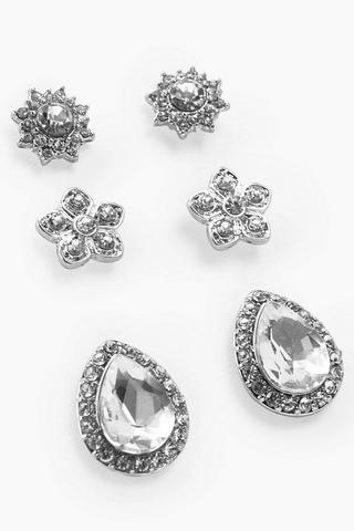 3 Pack Stud Earrings