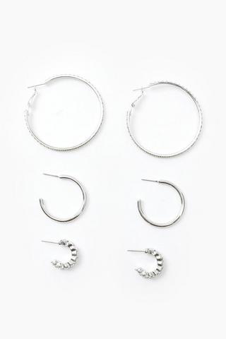 3 Pack Hoop Earrings