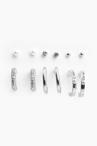 6 Pack Stud And Hoops Earrings