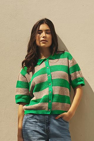 Stripe Knit Cardigan