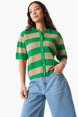 Stripe Knit Cardigan