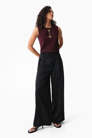 Tailored Wide Leg Pants