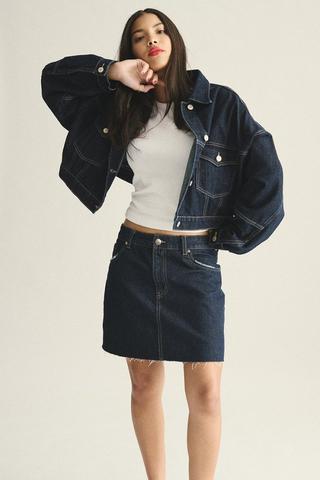 Denim A-line Mini Skirt