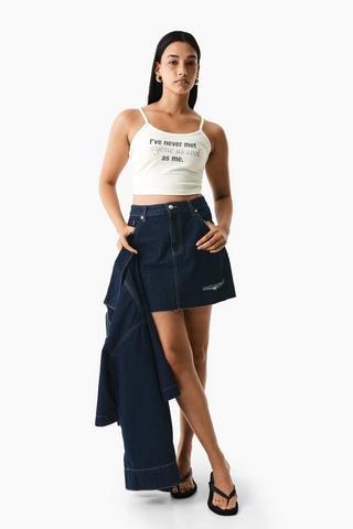 Denim A-line Mini Skirt