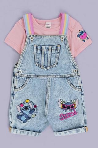 Stitch Dungaree and T-shirt Set