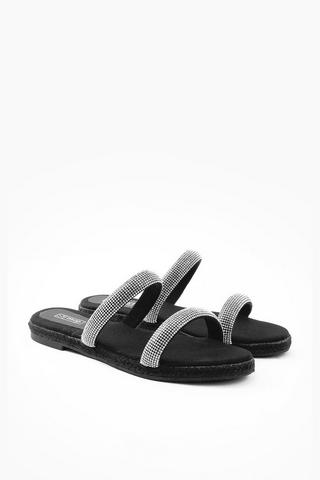 Diamante Double Strap Sandal