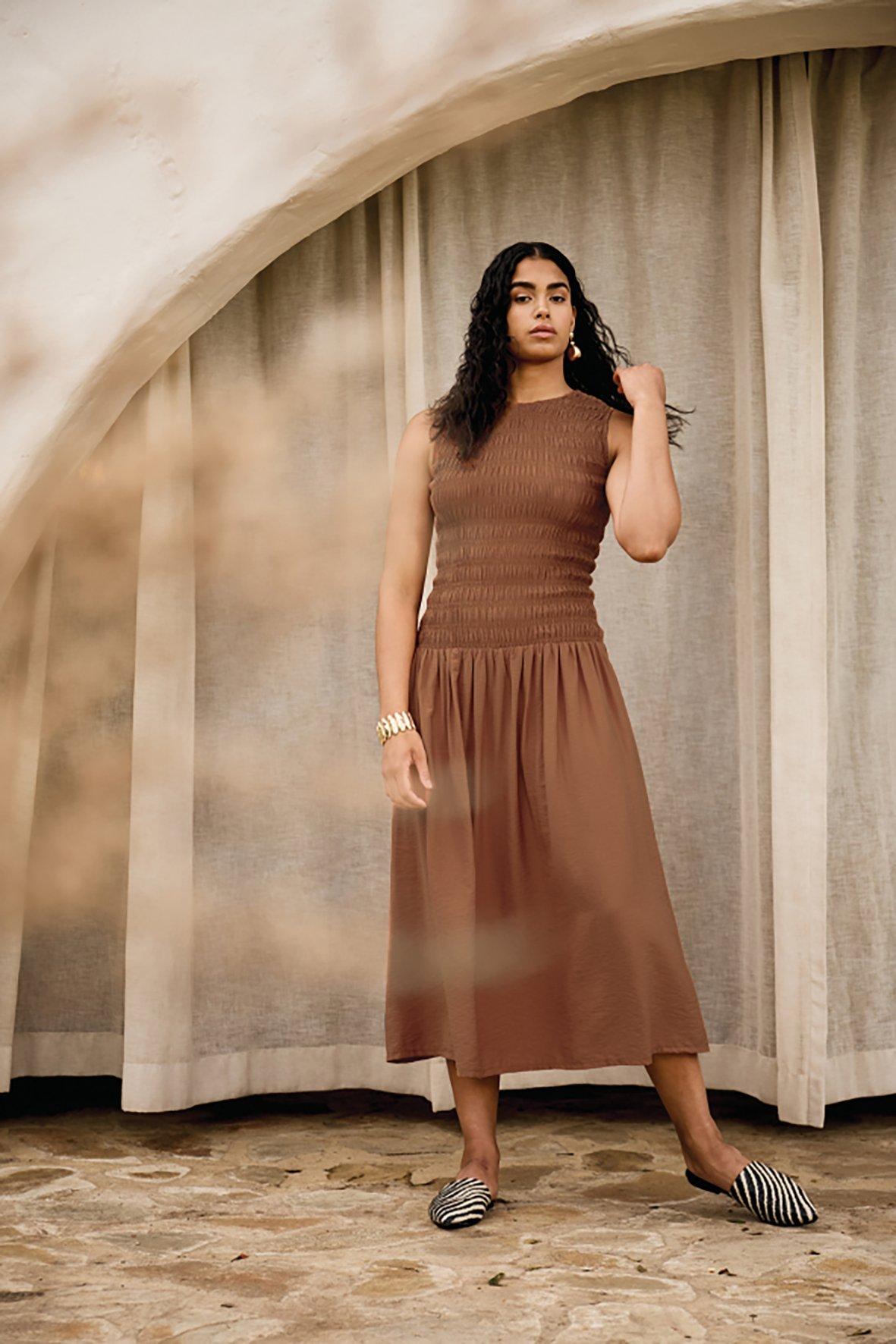 Dropped Waist Tiered Mini Dress main image 1