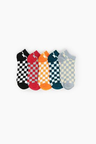 5 Pack Checkered Socks