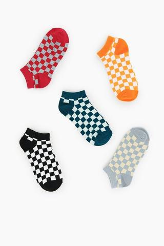5 Pack Checkered Socks