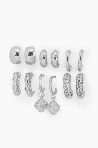 6 Pack Hoop Earrings