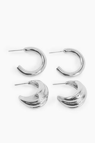 2 Pack Hoop Earrings