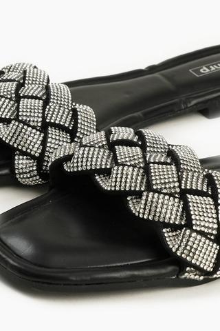 Diamante Plaited Strap Sandal