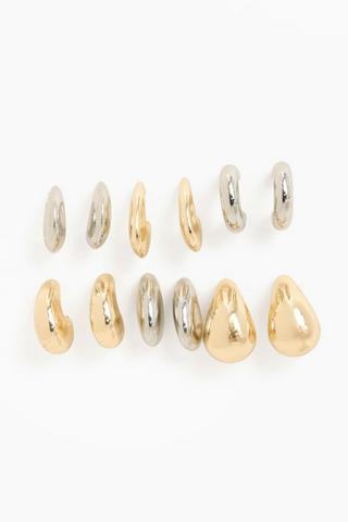 6 Pack Hoop Earrings