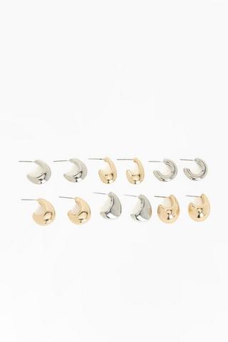 6 Pack Hoop Earrings