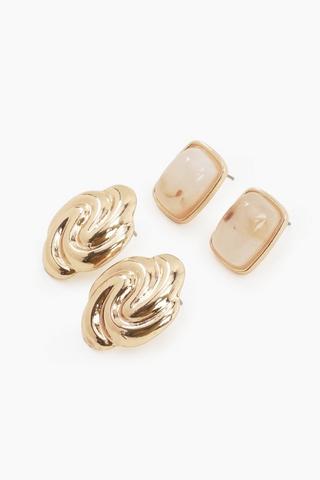 2 Pack Stud Earrings