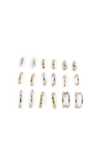 9 Pack Hoop Earrings