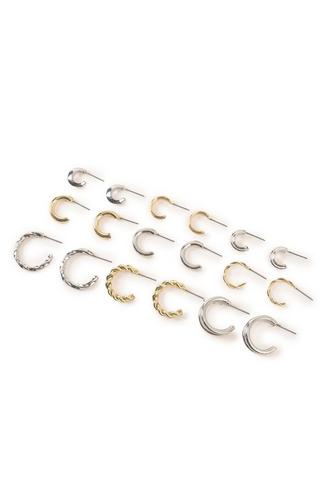 9 Pack Hoop Earrings
