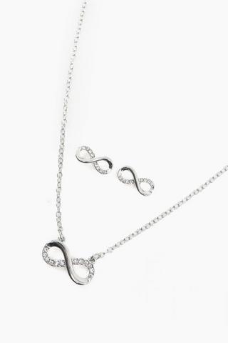 Infinity Earrings And Necklace Set