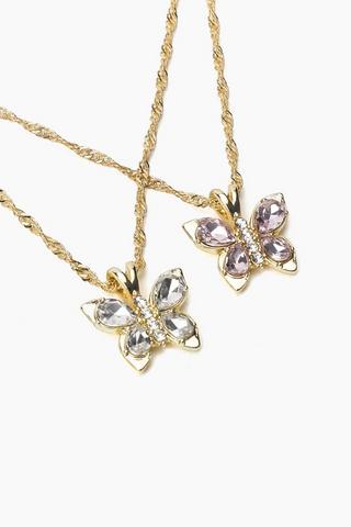 2PK NECKLACE SET BUTTERFLIES