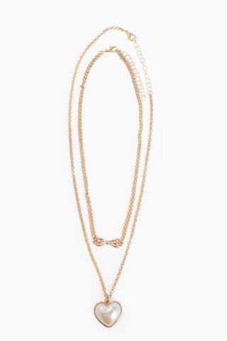 2 Pack Bow And Heart Necklace
