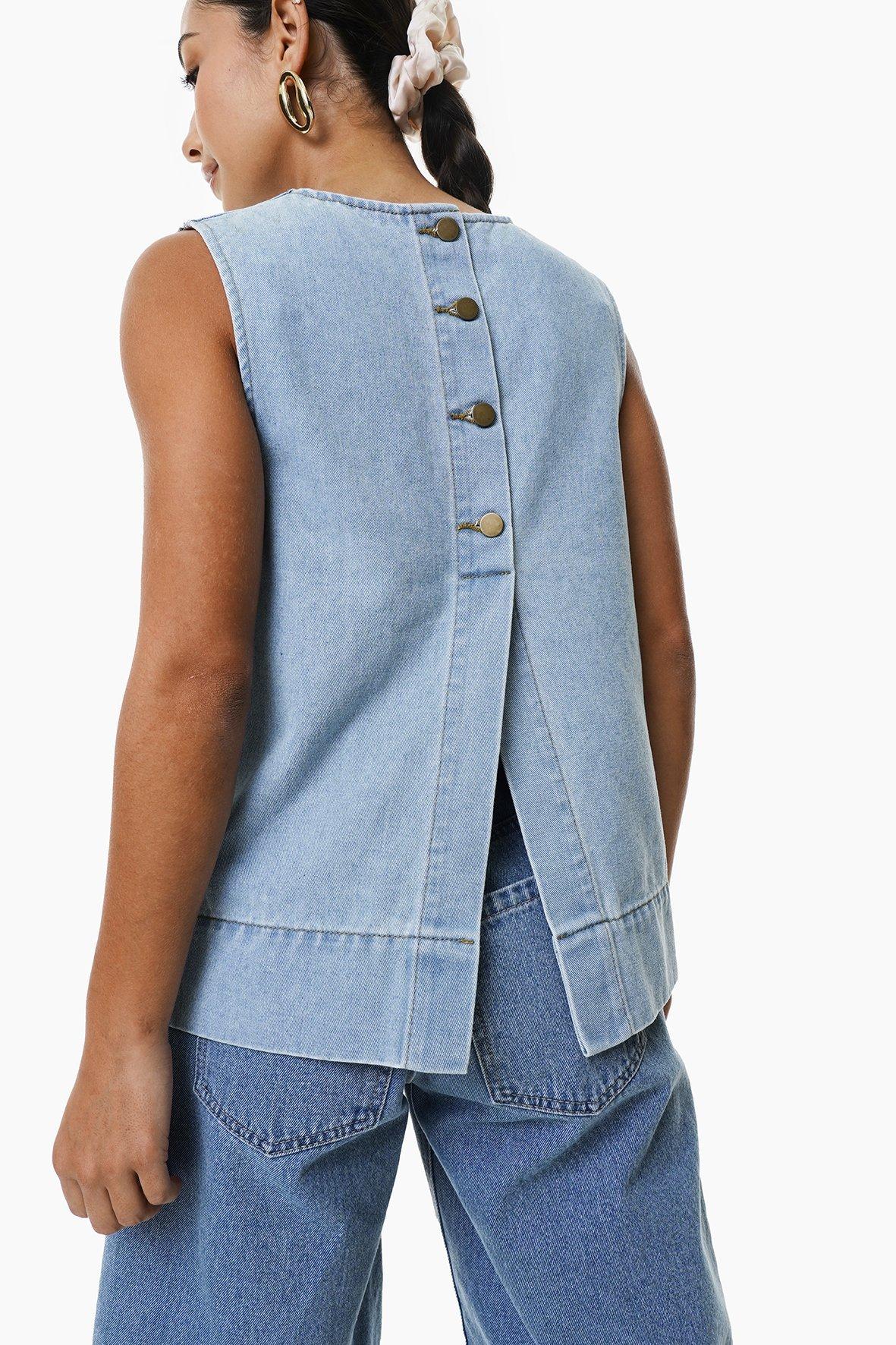 Denim Shell Top