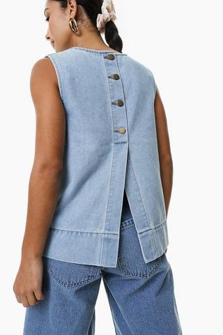 Denim Shell Top
