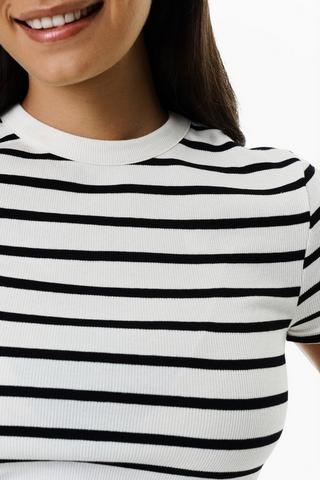 Stripe Ribbed Fitted Top