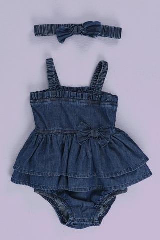 Denim Body Vest And Headband Set