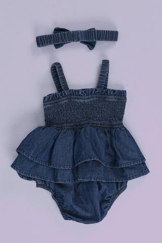 Denim Body Vest And Headband Set