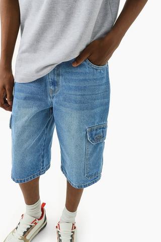 Cargo Denim Shorts