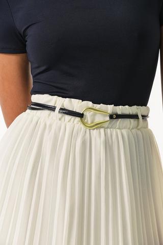 Belted Pleated Skirt