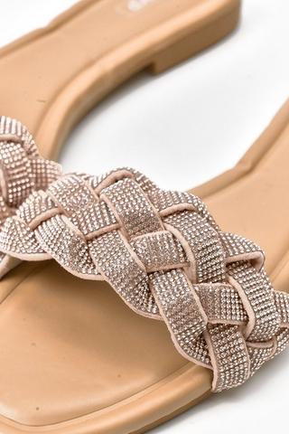 Diamante Plaited Strap Sandal