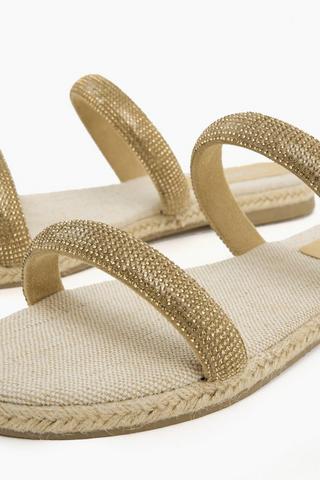 Diamante Double Strap Sandal