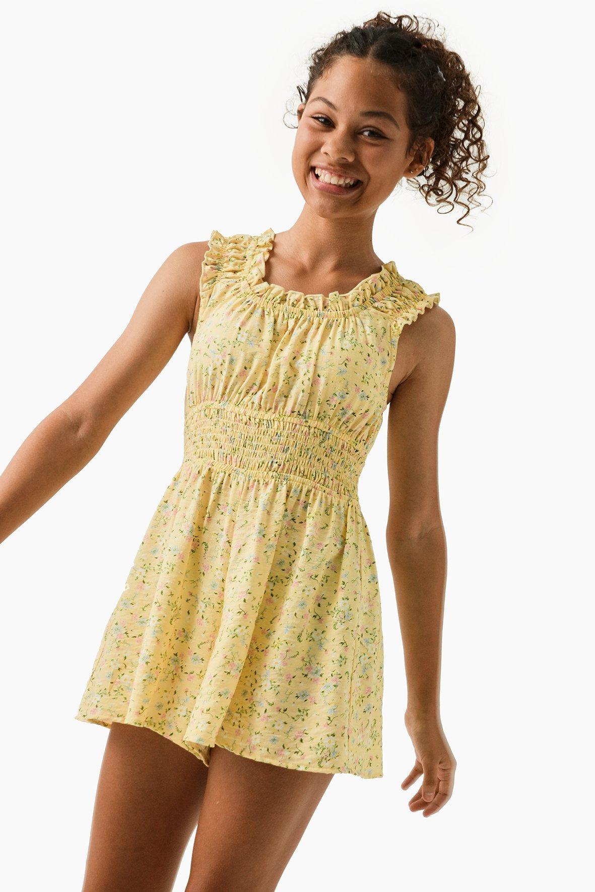 Floral Patterned Viscose Woven Playsuit with Gipe Detail