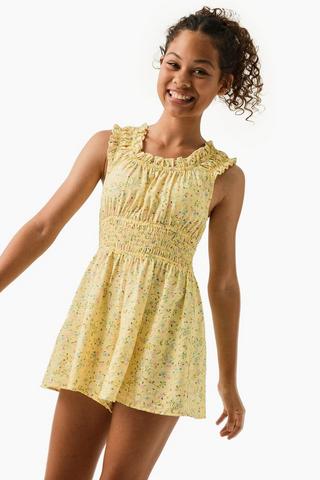 Shirred Floral Playsuit