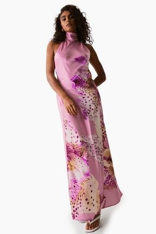 Satin Halter Neck Dress