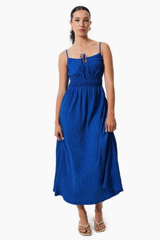 Textured Fit And Flare Dress