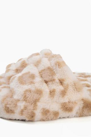 Leopard Platform Fluffy Slipper